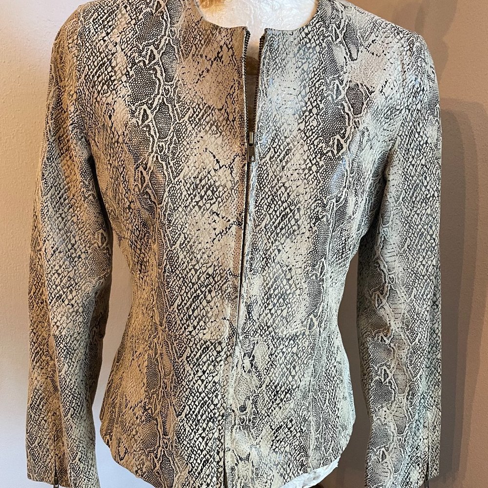 Snakeprint Leather Jacker